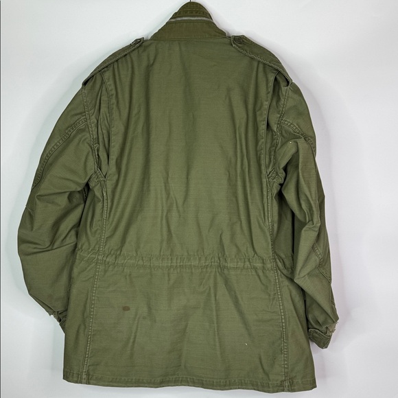 Vintage Green Military Field Jacket I Love My Country But Fear My Government - Picture 11 of 14